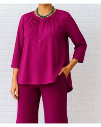 Diva USA - Button Up Knit Top - Lyst