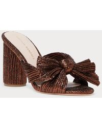 Loeffler Randall - Penny Metallic Lamé Block-Heel Mules - Lyst