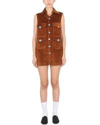 Cormio - Sleeveless Mini Corduroy Dress - Lyst