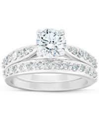 Pompeii3 - 1.58 Ct Diamond Engagement Wedding Ring Set 6.12 Grams - Lyst