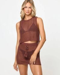 LSPACE - Sander Crochet Knit Mini Skirt - Lyst