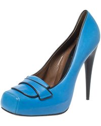 Marni - Leather Platform Loafer Pumps - Lyst