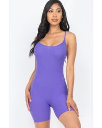 TRUEDAMES - Ribbed Bodycon Romper - Lyst