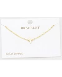 Fashnzfab - I- Dipped Metal Initial Monogram Charm Bracelet - Lyst