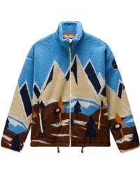 Napapijri - Mountain Pattern Polyester Fleece Jacket - Lyst