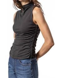 Lilla P - Shirred Mock Neck Tank - Lyst