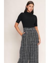 TRUEDAMES - Ã‰Chec Parisien Knit Top And Tweed Pant Jumpsuit - Lyst