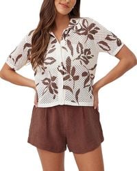 Bella Dahl - Short Sleeve Button Down Sweater - Lyst