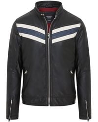 Infinity Leather - Cafã Racer Biker Leather Jacket - Lyst