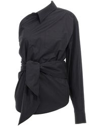 Moschino - Asymmetric One-Shoulder Shirt With Tailored Sash Detail - Lyst