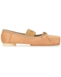 MM6 by Maison Martin Margiela - Ballerina Flats With Logo And Bow Detail - Lyst