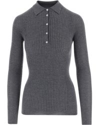 Sa Su Phi - Ribbed Cashmere-Silk Polo Shirt - Lyst