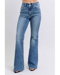 Judy Blue - Double Button Waistband Flare Jean - Lyst