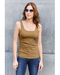 TRUEDAMES - Full Size Square Neck Wide Strap Tank - Lyst
