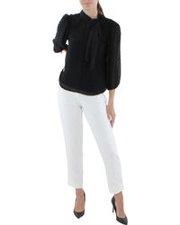 Riley & Rae - Neck Tie Puff Sleeve Blouse - Lyst
