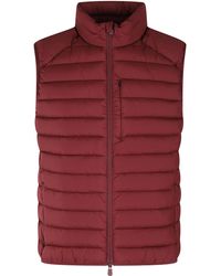 Save The Duck - Rhus Burgundy Quilted High-Collar Nylon Vest - Lyst