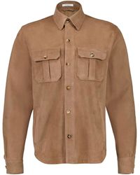 Boglioli - Suede Leather Classic Collar Jacket - Lyst