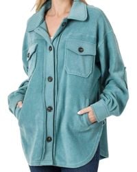 Zenana - Oversized Fleece Shacket - Lyst