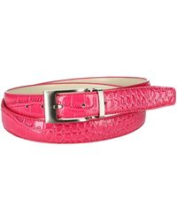 CTM - Leather Croc Print Belt - Lyst