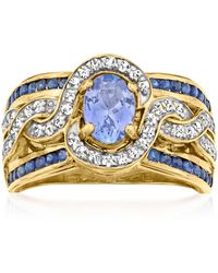 Ross-Simons - Tanzanite And . Sapphire Ring With . Zircon - Lyst