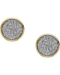 Fossil - Hazel Glitz Paper Gold-tone Stainless Steel Stud Earrings - Lyst