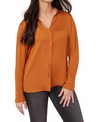Renuar - Woven Button Down Blouse - Lyst