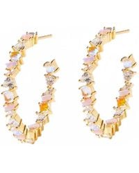Native Gem - Gemstone Hoop Earrings - Lyst