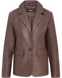 Infinity Leather - Soft Conker Leather Blazer Jacket-Apeldoor - Lyst