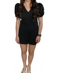 Eesome - Mariah V-Neck Puff Sleeve Romper - Lyst