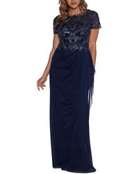 Xscape - Beaded Draped Gown - Lyst