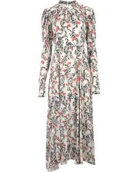 Rabanne - Ivory Floral Print Long Dress - Lyst