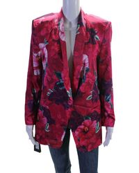 Pinko - Floral Collared Long Sleeve Button Up Blazer Jacket - Lyst
