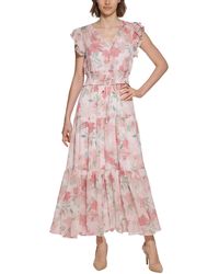 Calvin Klein - Smocked Long Maxi Dress - Lyst