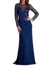 Tadashi Shoji - Sequined Diamond Crepe Gown - Lyst