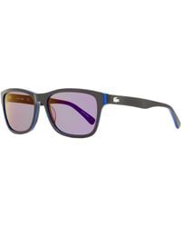 Lacoste - Rectangular Sunglasses L683s Black/blue 55mm - Lyst