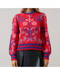 Sugarlips - Almila Pleated Long Sleeve Sweater - Lyst