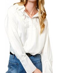 Blue B - Embroidered Western Yoke Button-Up Blouse - Lyst