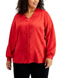 Alfani - Printed Button-Front Blouse - Lyst