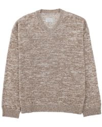 Maison Margiela - Marled Knit Sweater With Subtle V-Neckline And Ribbed Details - Lyst