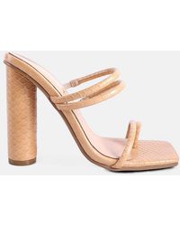 LONDON RAG - Dandelion High Block Heeled Croc Sandals - Lyst