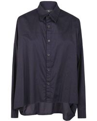 Yohji Yamamoto - Relaxed Fit Cotton Shirt With Button-Down Front - Lyst