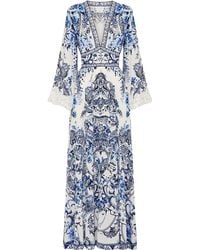 Camilla - Kimono-sleeve Silk Crepe Maxi Dress - Lyst