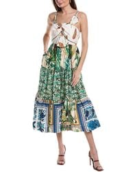 FARM Rio - Mixed Prints Bow Top Midi Dress - Lyst