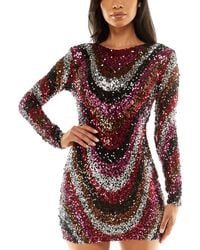 B Darlin - Juniors Sequined Long Sleeves Cocktail And Party Dress - Lyst