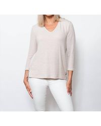 Sno Skins - Seersucker Knit V-Neck Top - Lyst