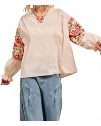 Bibi - Woven Sleeve Top - Lyst