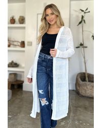 TRUEDAMES - Full Size Open Front Longline Cardigan - Lyst