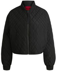 HUGO - Quilted Bomber Jacket With Ribbon Zip-Puller - Lyst