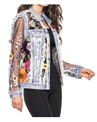 Adore - Embroidered Denim And Lace Jacket - Lyst