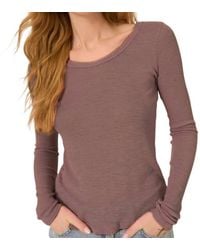 Project Social T - Rib Scoop Neck Long Sleeve Tee - Lyst